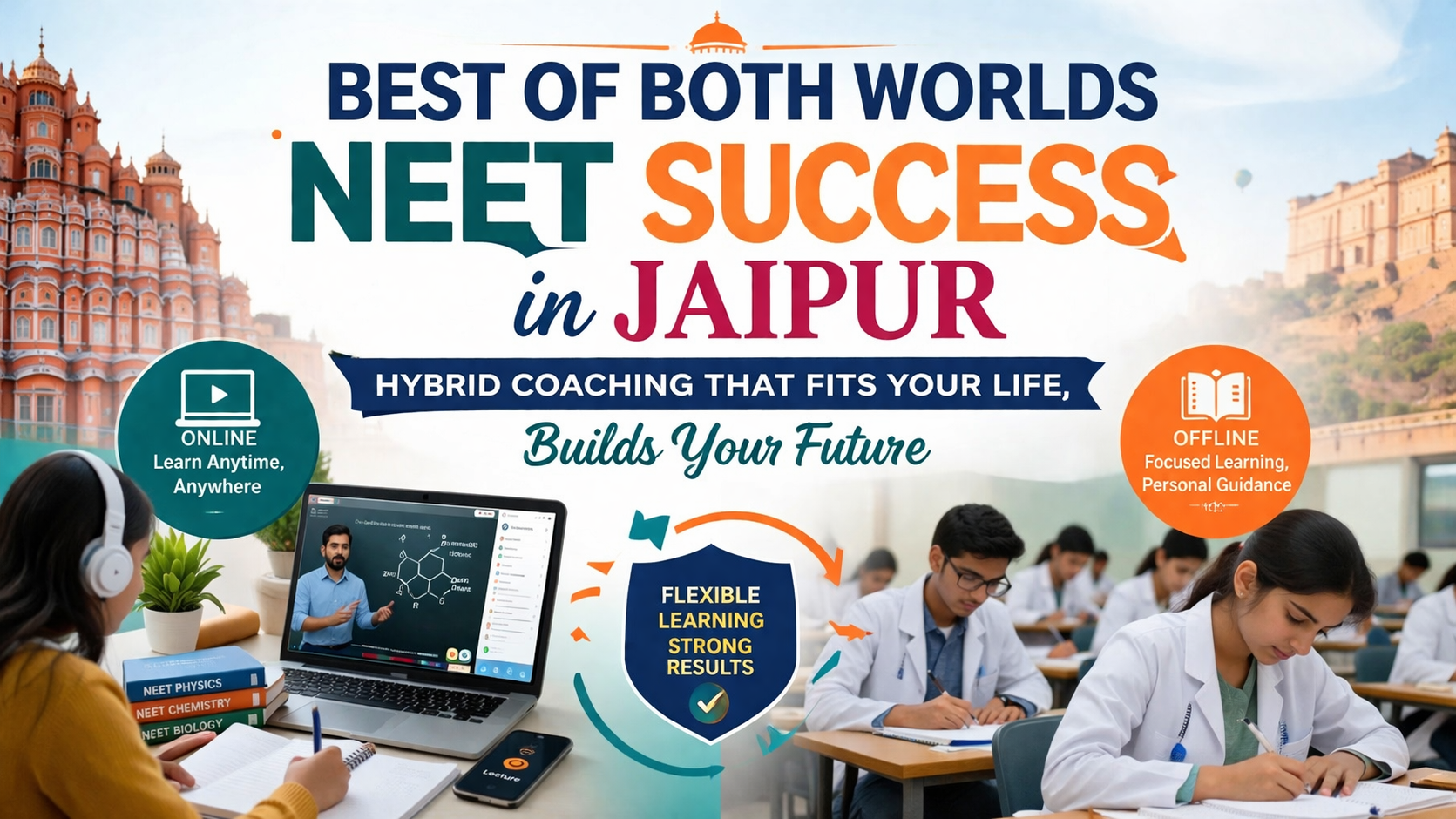 Top 5 Hybrid NEET Coaching Centres in Jaipur: Online Convenience + Offline Discipline